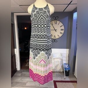 Old navy medium midi colorful thin strap dress with slip